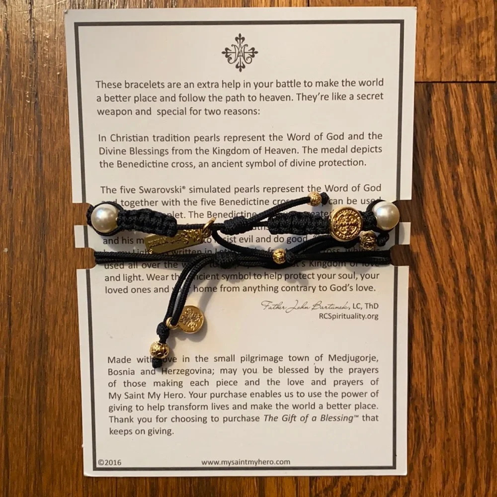 NWT My Saint My Hero Pearl Bracelet Set. - Picture 2 of 4